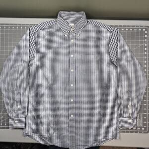 Brooks Brothers Dress Shirt Medium Seersucker Check Plaid Work Preppy Ivy League